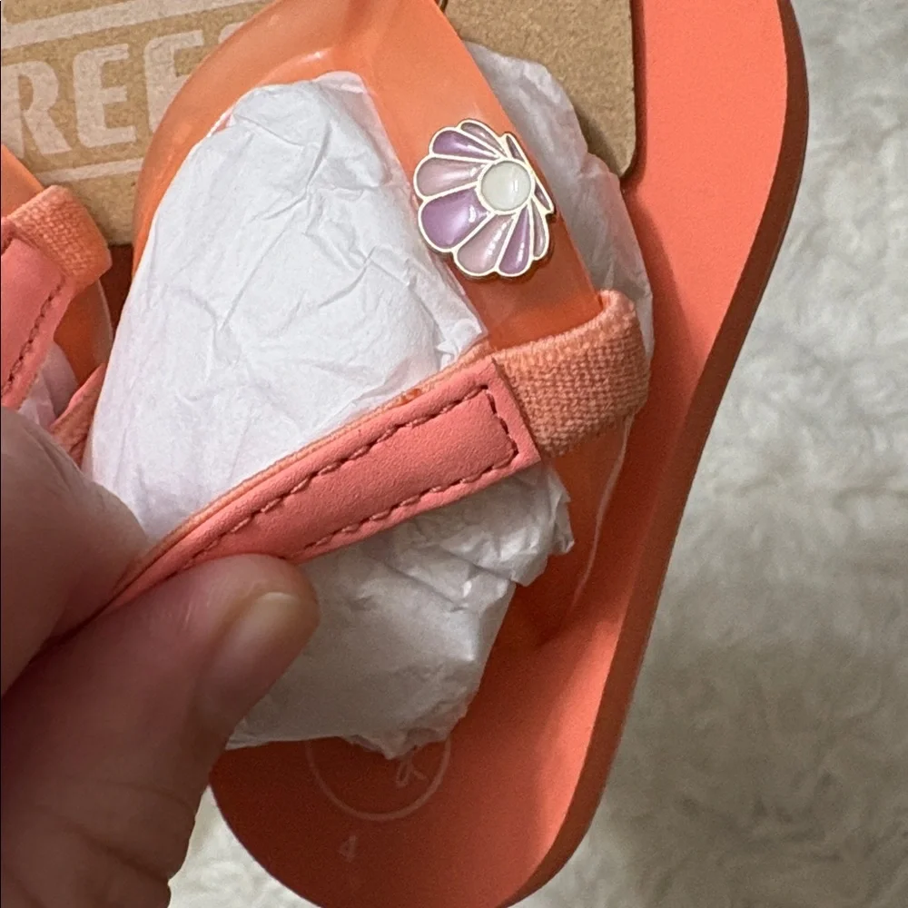 NWT Reef Light Pink Peach Parfait Toddler Little Charming Sandals Size 4